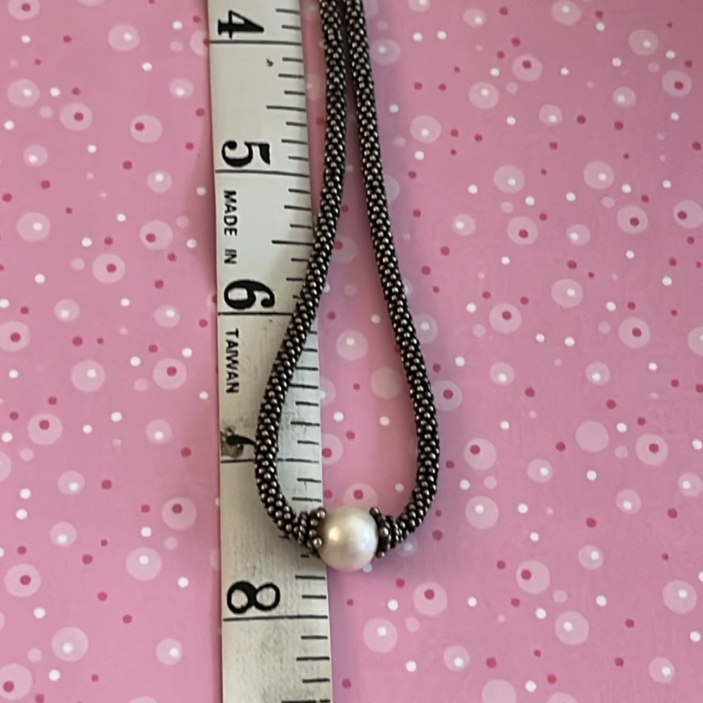 Valerie Long 15” sterling necklace with single fresh water pearl sterling clasp - Picture 7 of 8